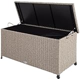 Casaria Auflagenbox Wasserdicht 122x56x61cm Rollbar Garten Poly Rattan Sitztruhe...