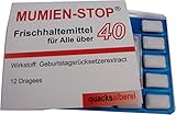 quacksalberei Witzige Kaugummis 'MUMIEN-STOP 40' zum 40. Geburtstag