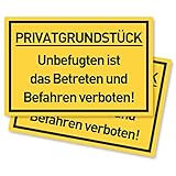 2er Set Privatgrundstück Schilder (30x20 cm Kunststoff) - Betreten und Befahren...