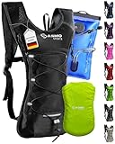 SASMO® Trinkrucksack (Schwarz) mit Thermofach | Trinkrucksack Laufen -...