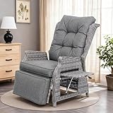 COMLAX FIELD Gartensessel mit Liegefunktion Wetterfest, Relaxsessel Verstellbar,...