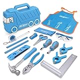 Hi-Spec 17-TLG. Echter Werkzeugkoffer für Kinder in Blauer LKW Box mit...