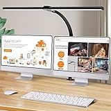 LOTTBUTY Doppelkopf Schreibtischlampe LED dimmbar,24W 80CM klemmbar Homeoffice...