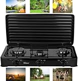 Gaskocher Camping & Outdoor 3-Flammig Gaskochfeld 30-50mbar Gasherdplatte Gas...