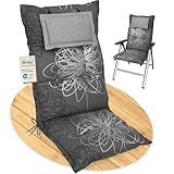 Herlag Hochlehner-Gartenstuhlauflage AVA 123x50x9cm | Extra Dicke Sitzauflage 9...