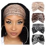 DRESHOW 4 Stück Damen Stirnband Elastische Weiche Stirnbänder Kopfband...