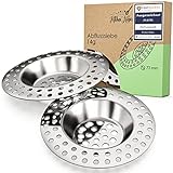 Kitchen Helpis® 2X Abflusssieb ALLE ABFLÜSSE 14g, Haarsieb Dusche rostfreier...