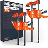 Presch Einhandzwingen 150mm & 300mm 4 Stk. – Zwingen Set mit 75kg Spannkraft...