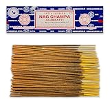 Satya Nag Champa Räucherstäbchen – 1 Packung mit 100 g (70–80 Stäbchen)...