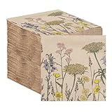 Table Kind 100 Großpackung weiche Servietten aus Recyclingpapier, geblümte...