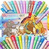 Ölpastellkreide für Kinder, 48er Set im kinderfreundlichen Design, weiche...
