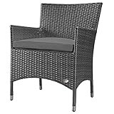 RS Trade® exclusive 'Trento' Polyrattan Gartenstuhl handgeflochten mit...