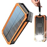 Solar Powerbank 20000 mAh, PD20W Wasserdichtes Solar Ladegerät USB C Externer...