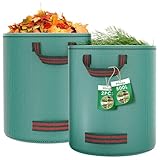 Pfloge® 2X 500L Gartenabfallsack, Gartensack mit 4 Griffe, Selbststehend,...
