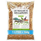 Mehlwürmer getrocknet, 1 Liter (160g) Futtermittel im Beutel, Igelfutter, der...