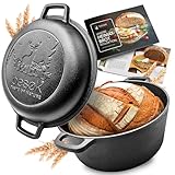 besok 26cm Gusseisen Topf Brot backen - Brotbackform mit Deckel für...