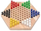 Natureich Holz Halma Spielzeug mit Spielfiguren/Montessori Spiel zur Entwicklung...