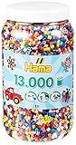 Hama Perlen 211-00 Bügelperlen XXL Dose mit ca. 13.000 bunten Midi Bastelperlen...