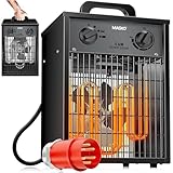 MASKO® Elektroheizer Heizlüfter Bauheizer 5 KW mit integriertem Thermostat...