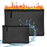 2Stks Feuerfeste Banktasche Set, 34.7x25cm Feuersichere Aktentasche, 20.3x14.2cm...