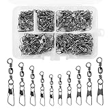 ZWQLZG 150 Stück Angelzubehör Wirbel Angeln, Angelwirbel Mit Kugellagerwirbel,...