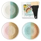 evergrate Keramikreibe 3er Verschenkset - Ice, Flower, Beach mit Küchenpinseln...