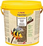 sera Vipachips Nature 10l - Hauptfutter aus Chips mit 4% Insektenmehl,...