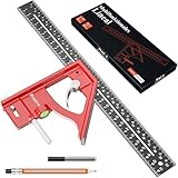 Streichmaß, Preciva Anschlagwinkel 300mm Kombinationswinkel aus...