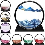 LINPING Fließendes Sandgemälde, bewegliches Sandkunstbild, rundes Glas,...