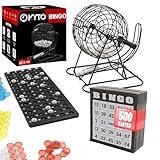 Kyto Bingo Spiel Metalltrommel 18 Bingotickets, 75 Bingo Kugeln, 150 Chips...