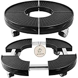 TTL HOME Pflanzenroller VERSO Ø 38-50cm – Rollbrett wetterfest rund mit Gummi...