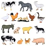 ELECLAND 16-teilige Bauernhof-Tierfiguren Spielzeug Mini-Tierfiguren...