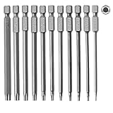 Sinand 11 Stück Torx Schraubendreher Bit Set, 1/4'x100mm Magnetisch Torx Bit...