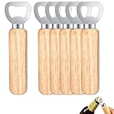 Royouzi 6 Stück Flaschenöffner, Bottle Opener, ​Holz Bieröffner Holzgriff...