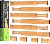 ANTOWIN 10 Pcs Schubladentrenner Verstellbar Bambus, Schubladen organizer,...