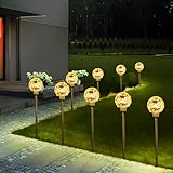 SALCAR LED Solarleuchten Gartendeko, 4 Stück Solarstecker Gartenleuchten Außen...