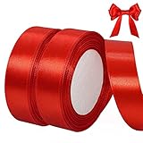 qingmeng Satinband Rot, 44m Geschenkband Rot Breit, 20mm Schleifenband Rot,...