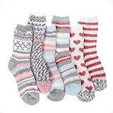 Blu Ninfee Kuschelsocken Damen Flauschige Kuschel Socken 6 Paar, Dicke Weiche...