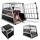 Juskys Alu Hundetransportbox L - 91x66x70 cm - Auto Hundebox robust &...