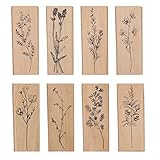 8 Stück Stempel Holz, Gummi Holz Vintage Holzstempel DIY Tagebuch Stempel...