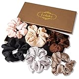 (6 Stück) Lolalet Haargummis Seide Scrunchies Satin für Damen, Haargummi Weich...