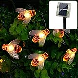 ErChen Solarbetriebene Bienen Lichterkette, 30 LED kleine Honey bee Dekorative...