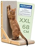 Knupis Kratzbrett Katze Groß 68 cm - Kratzfeste Kratzpappe für Katzen zur...