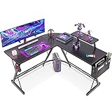 ODK Gaming Tisch, Computertisch, Gaming Schreibtisch mit runder Ecke,...