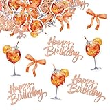MEJOSER 100 Stück Aperol Geburtstag Konfetti Deko mit Glitzer Tischdeko...