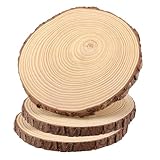 HEIYUET 3 Stücke 23-25cm Unvollendete Holzkreise Groß Natur Holzscheiben zum...