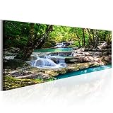 decomonkey Bilder Wasserfall 150x50 cm XXL 1 Teilig Leinwandbilder Bild auf...