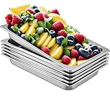 VEVOR GN 1/1 Gastronormbehälter, Edelstahl Behälter 6 Stück, 528 x 330 x 65...
