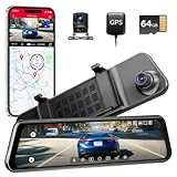 12 Zoll Rückspiegel Dashcam, 4K UHD Frontkamera & 2.5K Rückfahrkamera fürs...