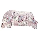 Delindo Lifestyle Tagesdecke Patchworkdecke Rosen im Landhausstil, Bettüberwurf...